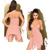 Babydoll trasparente con tanga G string sexy vestitino perizoma intimo in pizzo