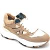 Accademia 72 AC-040C sneaker pelle scamosciata-tessuto nocciola ecopelle beige
