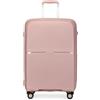 British traveller Valigia leggera in polipropilene rigido trolley, alla moda, da viaggio, bagaglio a mano, dimensioni cabina, serratura TSA Check in case con 4 ruote girevoli, Nude, M, Valigia rigida