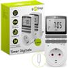 goobay - Set di 2 timer digitale con 16 programmi - Timer con modalità casuale per protezione contro le intrusioni - Presa timer inclusa 100 giorni batteria back-up - 3680 W - 230 V (AC) - 16 A -