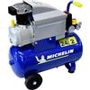 MICHELIN - Compressore d'aria MB24 - Serbatoio da 24 litri - Motore da 2 hp - Pressione massima 8 bar - Portata d'aria 170 l/min - 10,2 m³/h, blu