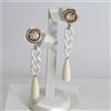 ORECCHINI ARGENTO 925 CAMMEI AGATA BIANCA PENDOLI DI OSSO AGHT 0397A