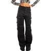 Toocool Jeans Donna Vita Alta Cargo Larghi Denim Casual Tasconi Ragazza TOOCOOL F80