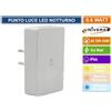 UNIVERSO PUNTO LUCE LED LUCE NOTTURNA 0.6 WATT RETTANGOLARE COLORE BIANCO