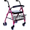 Mopedia Deambulatore Girello rollator per anziani Atos Pieghevole 4 ruote Rosso