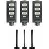 KIT 3 PEZZI LAMPIONE STRADALE CON STAFFA LED 90 W PANNELLO SOLARE FOTOVOLTAICO