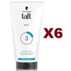 Schwarzkopf 6 PZ Schwarzkopf TAFT WET STYLING GEL 72H EFFETTO BAGNATO 150ML
