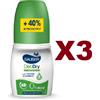 Sauber 3 PZ SAUBER DEODRY DEODORANTE ROLL ON PROTEZIONE LUNGA DURATA 48H 70ML FRESCO