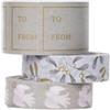Talking Tables Kit di 3 rotoli di nastro per confezioni regalo e rotoli di carta, carta bianca di vischio, carta kraft, Washi, disegni decorativi per imballaggi festivi, Natale, artigianato e