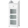 PREMIER Housewares 2402062 Gabinetto da Pavimento in Legno, Maniglie Cromate, Bianco