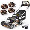 WORX WG761E - Tosaerba a batteria da 80 V (4 x 20 V) PowerShare, motore senza spazzole, larghezza di taglio 51 cm, 7 altezze di taglio con batteria e caricatore
