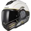 LS2, Casco Moto Modulare ADVANT IRON Matt White Black Jeans, XS