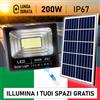 Royal + Faro Led 200W ricaricabile con Pannello Solare Batteria Lunga Durata IP67 TOP+++