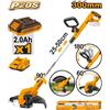 INGCO Tagliabordi Rasaerba Batterie Decespugliatore INGCO + Batteria 2Ah + Caricabatte