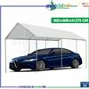 GDLC Gazebo Per Auto In Acciaio Parcheggio Auto e Moto Telo Impermeabile 300x600xH275