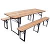 DOMUS Set Birreria 220x70 Cm Tavolo E Panche Pieghevoli In Legno Trattato Per Esterni
