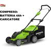 GreenWorks RASAERBA TAGLIAERBA 41 CM A BATTERIA 4AH GREENWORKS 40 VOLT COMPLETA DI TUTTO