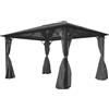 vidaXL Gazebo con Tenda Antracite in Alluminio 400x300 cm