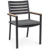 bizzotto Sedia Da Esterno Alluminio Con Braccioli E Cuscino Belmar Antracite Bizzotto 4PZ