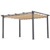 Lif Pergola In Alluminio Apribile Con Telo Copertura Retrattile Ecrù Gazebo 4x3