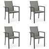 bizzotto Set 4 Sedie Da Esterno In Alluminio Con Braccioli Konnor Antracite Bizzotto