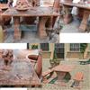 TAVOLO DA GIARDINO RETTANGOLARE TAVOLINO IN TERRACOTTA CON GAMBE DECORATE 125X85