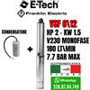 E-TECH FRANKLIN POMPA SOMMERSA E-TECH ELETTROPOMPA PER POZZI VSF6\12 VS6\13 HP2 180LT/MIN 7.7BAR