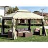 A.Capaldo Gazebo Alluminio 3x4 Sahara Adventure Con Teli Laterali E Zanzariera Top Pvc