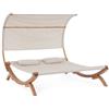 bizzotto Lettino Due Posti In Legno Con Tettuccio E Cuscini 180x196x165 Cm Noes Bizzotto