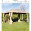 VERDELOOK GAZEBO DA GIARDINO TENDA COPERTURA DOPPIO TETTO 220gr MOD. ROMA 3X4 ALLUMINIO