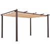 LBSIGN Pergola 3x4 In Alluminio Gazebo Moka Telo Copertura Scorrevole Sabbia