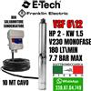 E-TECH FRANKLIN POMPA SOMMERSA E-TECH ELETTROPOMPA PER POZZI VSF6\12 VS6\13 HP2 180LT/MIN 7.7BAR