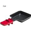 2pcs Mini Padelle per Raclette,Mini Piastra Raclette Antiaderente ‎Rouge