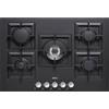 ELLECI PGSP75140CS PIANO COTTURA 5 FUOCHI 75 CM GRANITEK NERO GRIGLIE GHISA