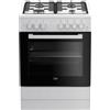 Beko Cucina a Gas 4 Fuochi Forno Elettrico 60x60 cm Bianco FSE62110DW