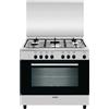 Glem Gas Cucina a Gas 5 Fuochi Forno Elettrico Ventilato 90x60 cm Inox AN965MI6