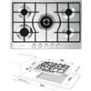De'Longhi DE LONGHI SLF575LX PIANO COTTURA 75 CM ACCIAIO INOX 5 BRUCIATORI