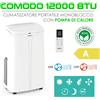 DGQ DIGIQuest Condizionatore Climatizzatore portatile 12000 BTU Freddo Caldo Deumidificatore