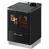 Cadel Cucina A Legna Moderna 6,5 kW Smart 60 Cadel Antracite + Kit Ventilazione E Luce