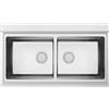 SMEG Lavello in acciaio Inox 90 cm 2 vasche LRX902 originale Smeg