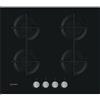 INDESIT ING61T/BK PIANO COTTURA 60 cm 4 FUOCHI a GAS in VETRO NERO