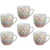BORELLA CASALINGHI srl Set 6 Tazzine Tazze Caffè in Ceramica senza Piattini Zaira