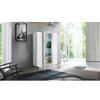 TopQuality Furniture Credenza Vetrina con 3 Ante Mobile Moderno da Ingresso Bianco e Cemento