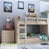 Garnero Arredamenti Cameretta bambini LORENZO Gihome ® rovere con letto castello cassettiera mensola