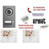 URMET KIT 2 MONITOR MONOFAMILIARE VIDEOCITOFONO TOUCH A COLORI 2 FILI 1722/83