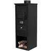 STUFA A LEGNA 7 kw bruciatutto mod. EBE con portalegna col. antracite *OFFERTA!*