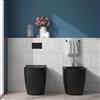 EUROCERAMICA Sanitari Filo Muro Rimless Nero Opaco con CopriWC Slim SoftClose Sgancio Rapido