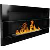 homeartarredo Camino bioetanolo biocamino da parete nero lucido 900x400 mm con vetro