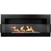 homeartarredo Camino bioetanolo biocamino da incasso nero opaco 900x400 mm con vetro