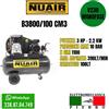 NUAIR B3800/100 CM3 COMPRESSORE AD ARIA 100LT ABAC NUAIR CINGHIA MONOSTADIO V230 MONOF